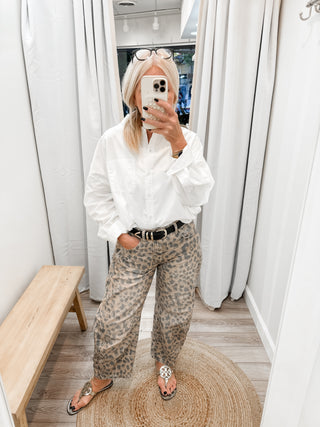 Cotton Bubble Long Sleeve Shirt / White