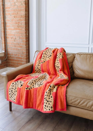 Jungle Wild Blanket / Pink & Orange