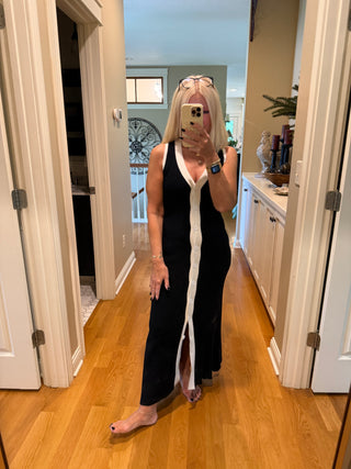 Vila Knit Dress Black & Ecru