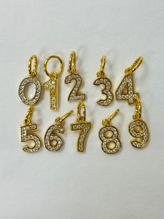 GOLD- Charmie Numbers- CZ