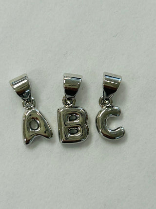 SILVER- Bubble Letters Charmie