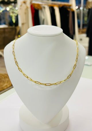 Gold Paperclip Chain Necklace