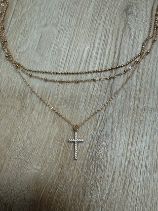 Gold Cross Layer Necklace