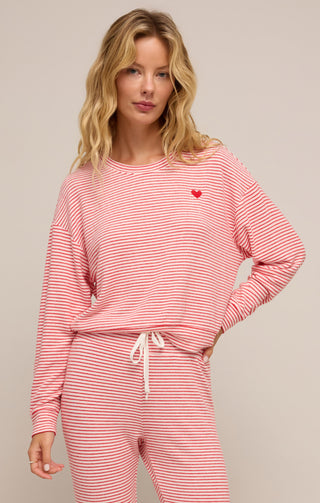 Z-Supply- Bisous Stripe LS Top Rendezvous