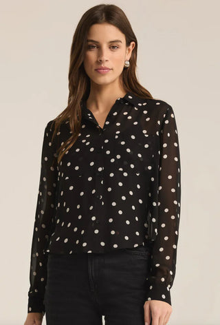 Z - Supply Vivienne Polka Dot Top - Black