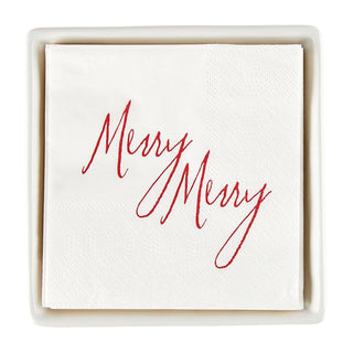 Ceramic Napkin Tray - Merry Merry