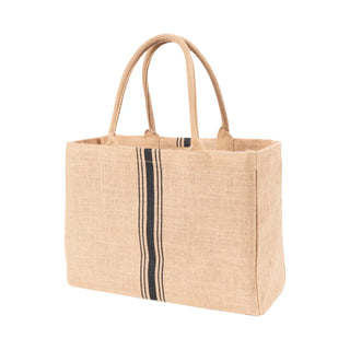 Home Jute Market Tote Bag- Triple Striped