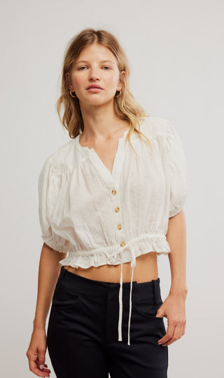 Free People Little Cloud Shirt - Clean Ivory