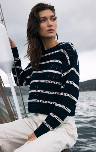 Z-Supply Estero Stripe Sweater Eclipse