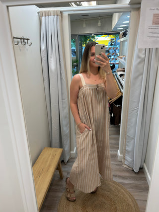 Leah Linen Striped Gauze Jumpsuit