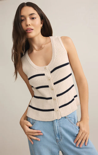 Z-Supply Sycamore Stripe Sweater Vest-Sea Salt