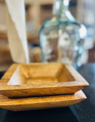 Small Square Wooden Bowl