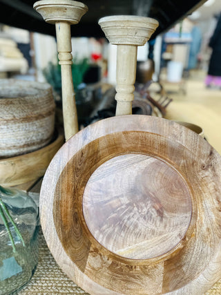 Large Round Wood Bowl