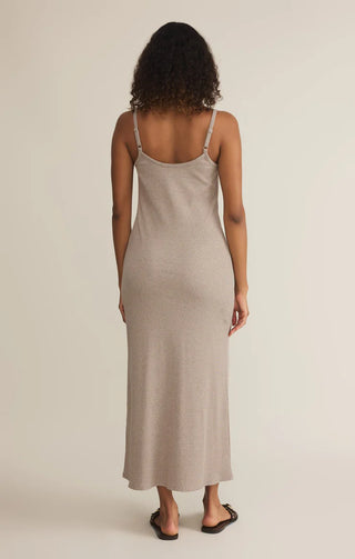 Z-Supply- Waterfront Midi Dress- Heather Taupe