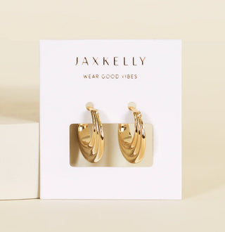 JAXKELLY Gold Hoop Triple Arch Earrings