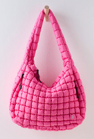 Free People Quilted Carryall Bag - Bubblegum