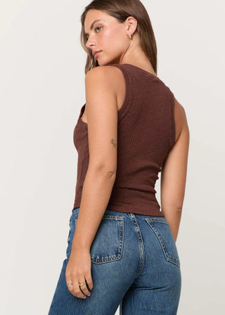 Project Social T- Suki Scoop Neck RibTank- Cacao