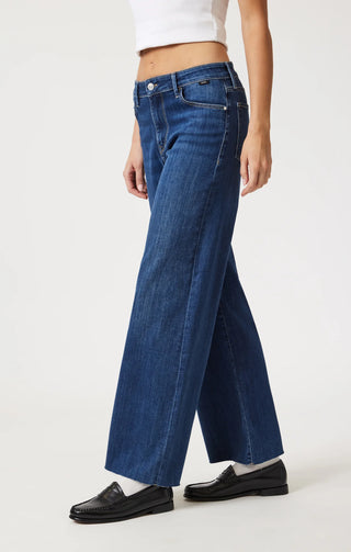 Mavi Paloma Mid Rise Wide Leg Jeans - Mid Brushed Supersoft