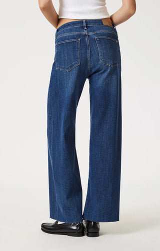 Mavi Paloma Mid Rise Wide Leg Jeans - Mid Brushed Supersoft