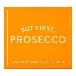 "But First, Prosecco" Book With Stopper and Pourer