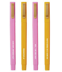 N Squared In Pens - Set of 4 in Pink Orange