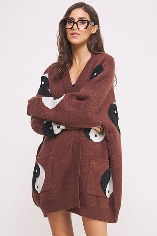 Oversized Yin Yang Cardigan