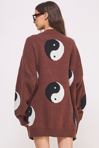 Oversized Yin Yang Cardigan