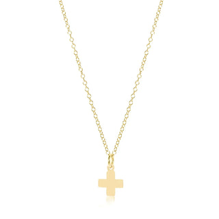 16" Necklace Gold - Signature Cross Gold Charm / Enewton
