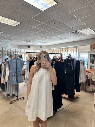 Tori Sleeveless A Line Dress White