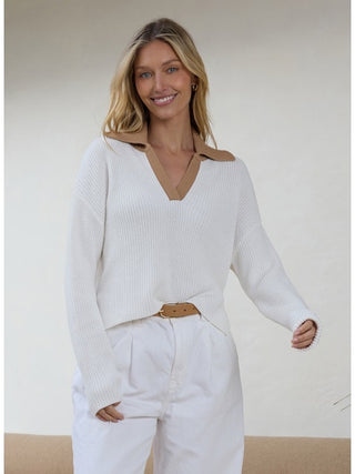 Riley Pullover- Chalk Combo / Stitches and Stripes