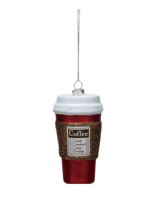 Glass Coffee To-Go Cup Ornament