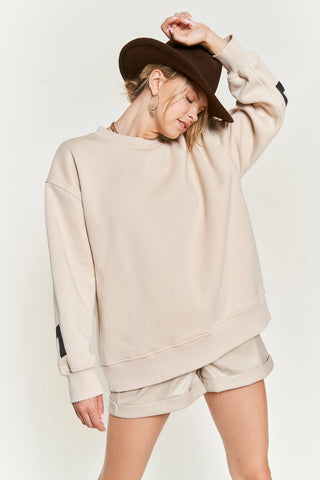 Be Yourself Love Yourself Oversized Sweatshirt- cream