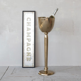 Champagne Framed Wall Decor with Antique Mirror