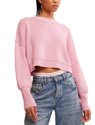 Free People Easy Street Crop Pullover - Lollipop