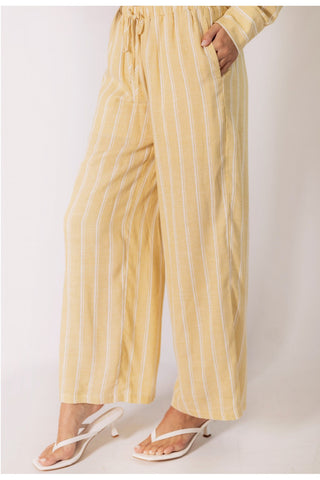 Cabana Stripe Print Linen Drawstring Pant