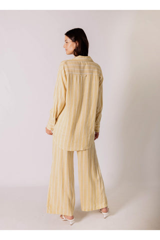 Cabana Stripe Print Linen Drawstring Pant