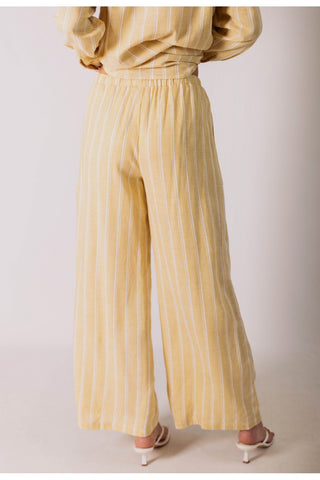 Cabana Stripe Print Linen Drawstring Pant