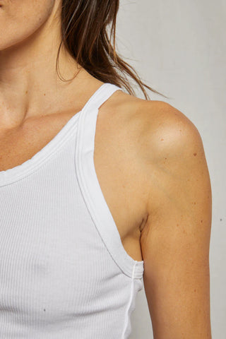 Perfect White Tee - Annie Ribbed Tank- White