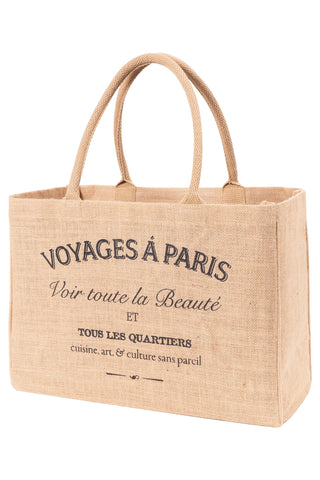 Home Jute Market Tote- Voyages a Paris