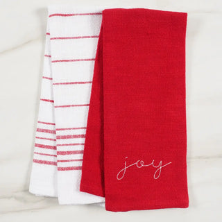 Holiday Embroidered Kitchen Towels: Set of 2