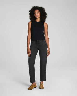 Sleek Jersey High Neck Ruched Tank Black // Spanx