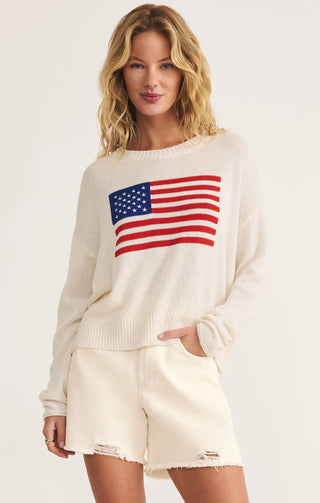 Z Supply Sienna Flag Sweater - Sea Salt