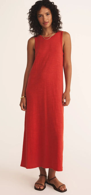 Z Supply Mystic Textured Midi Dress - Cabana Red