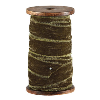 Frayed Velvet Spools - Moss