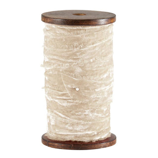Frayed Velvet Spools - Ivory