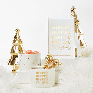 Gold Foil Dip Bowls Book Box - Merry Christmas
