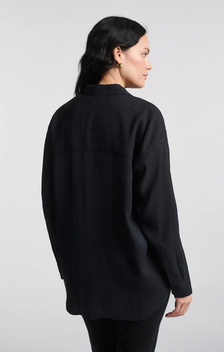 Mavi Luxe Touch Button-Up Shirt - Black