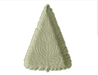 Ceramic Stamped Tree Platter Sage