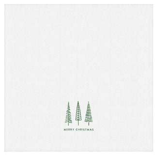 Merry Christmas Trees Tea Towel