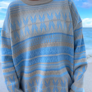 Aspen Ski Winter Sweater- Blue Snowflake